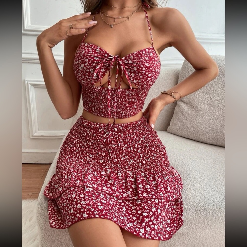 SHEIN two piece skirt and top outfit